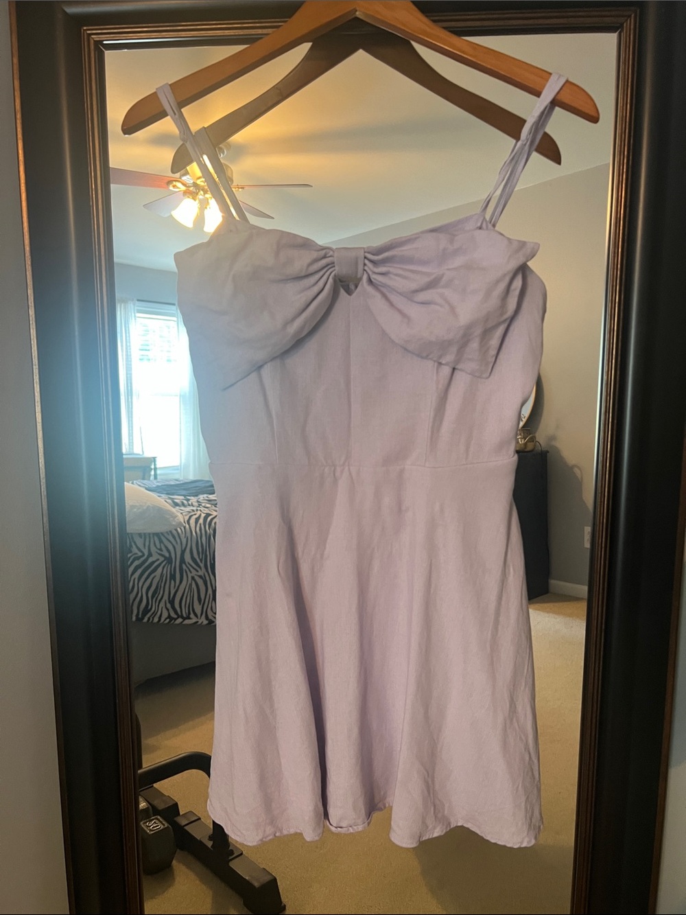 Altar'd State Women’s Lilac Bow-Front Mini Dress Size M